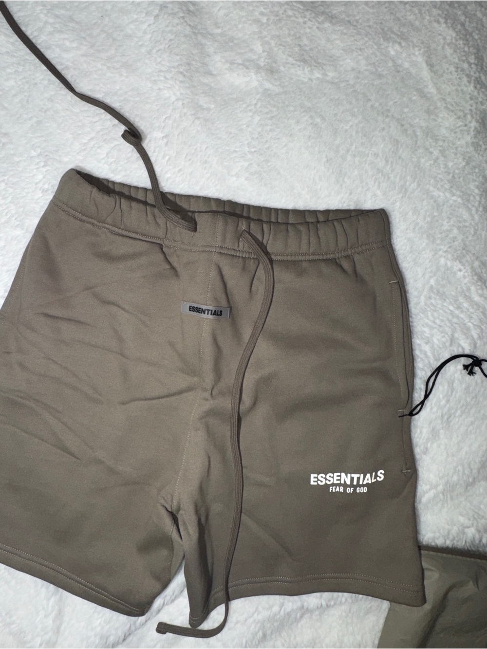 ESSENTIALS Men's Cement Drawstring Athletic Shorts